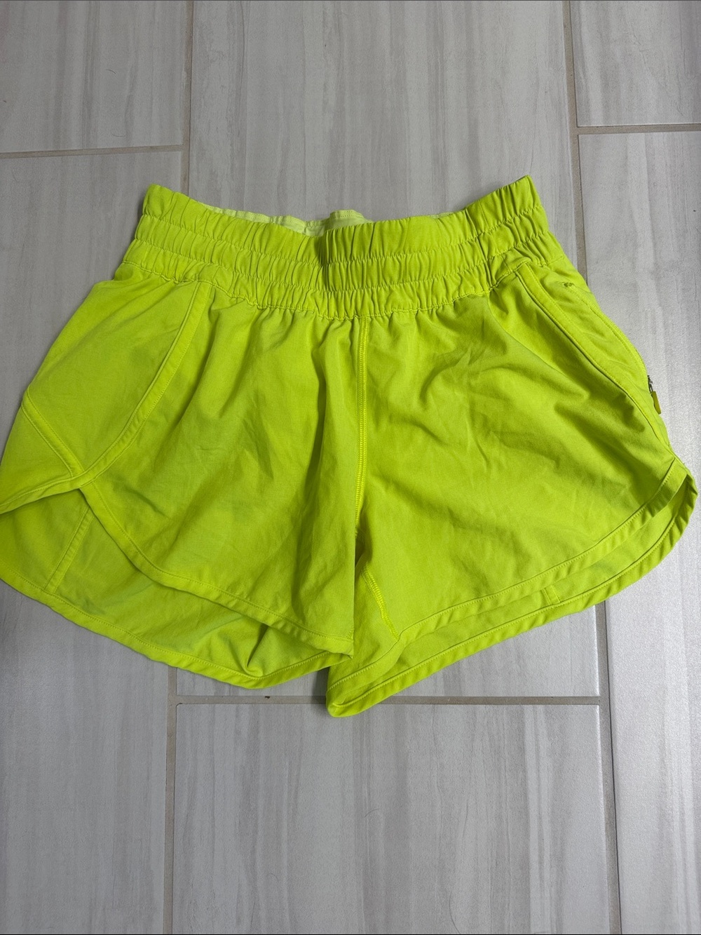 lululemon athletica Neon Yellow Performance Running Shorts